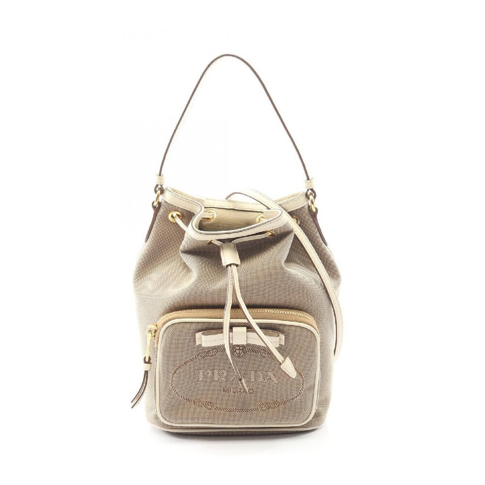 Prada JACQUARD handbag canvas beige
